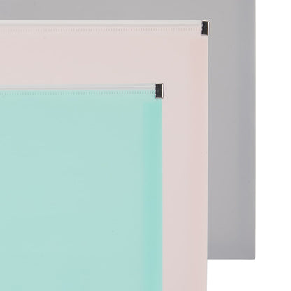 3 Pack A4 Zipper Document Wallet