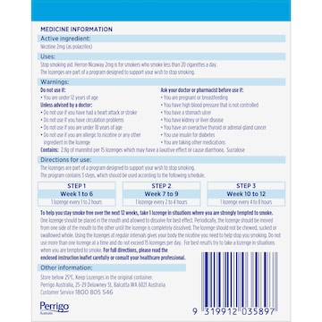Nicaway Mini Lozenges 2mg Mint 162 pack