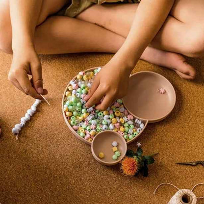Dantoy Large Recycled Beads Pastel Colours 520pcs Art and Craft Loose Parts Classroom Set Clearance 3yrs+