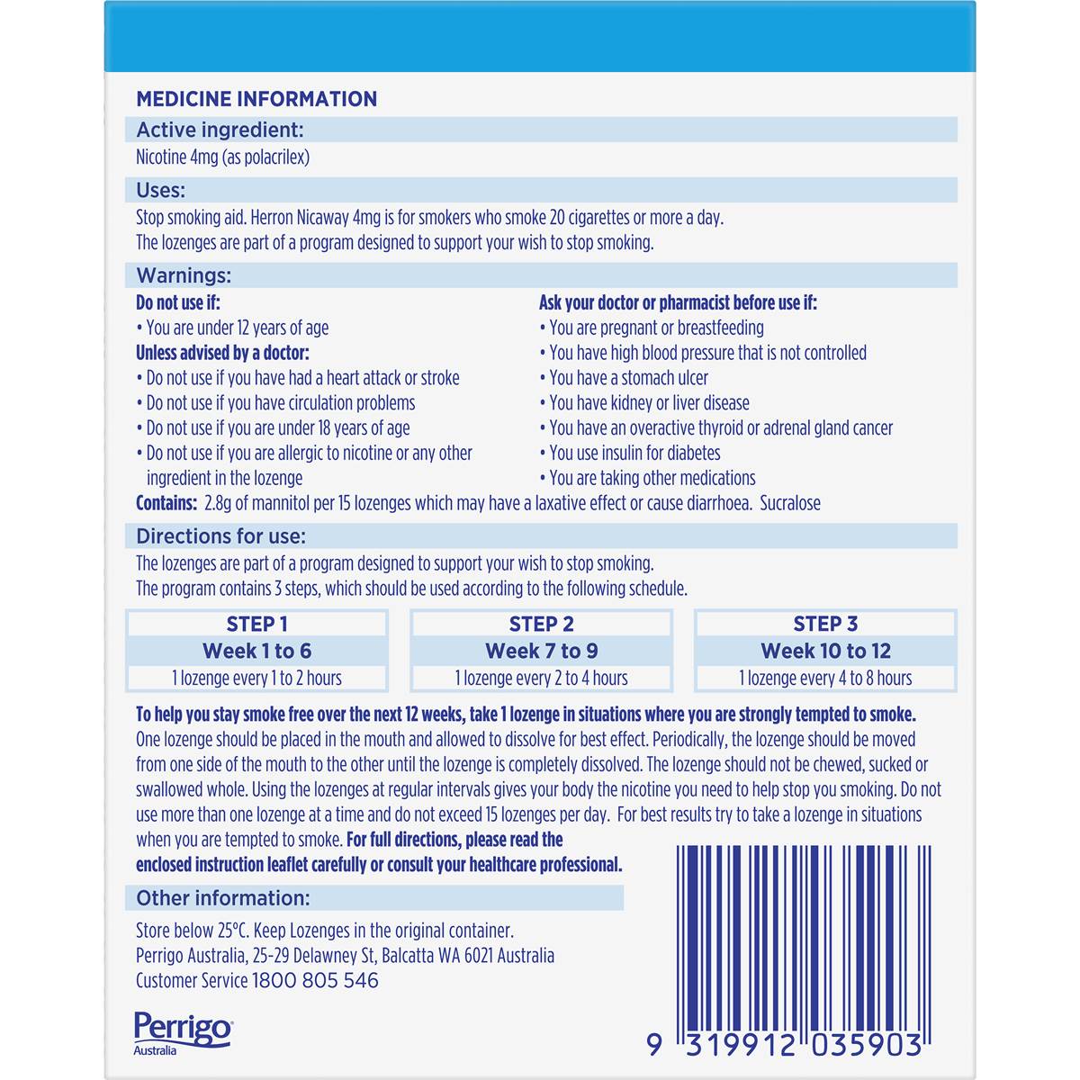 Herron Nicaway Mini Lozenges 4mg Value Pack 162 pack
