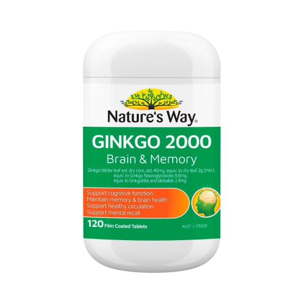 NATURE'S WAY GINKO 2000 BRAIN & MEMORY 120PK