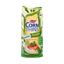 REAL FOODS CORN THINS.:SESAME:.:150GRAM