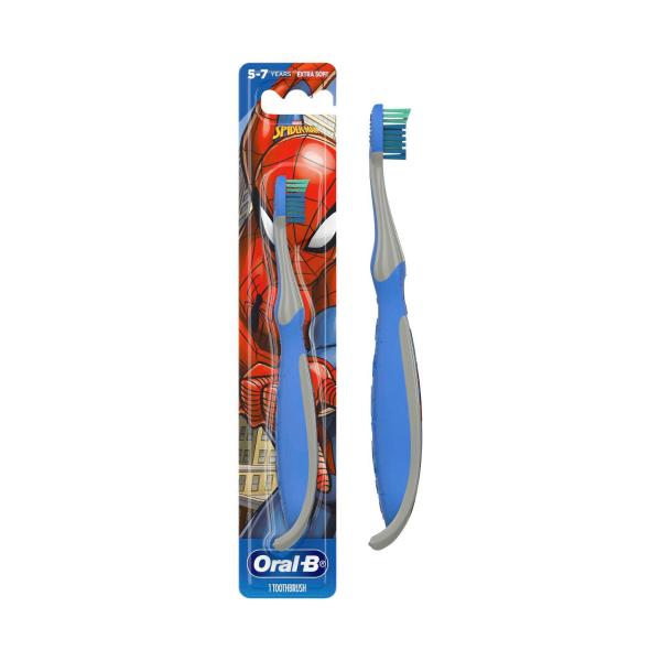 ORAL B KIDS SPIDERMAN TOOTHBRUSH AGES 5-7 YEARS 1 PACK