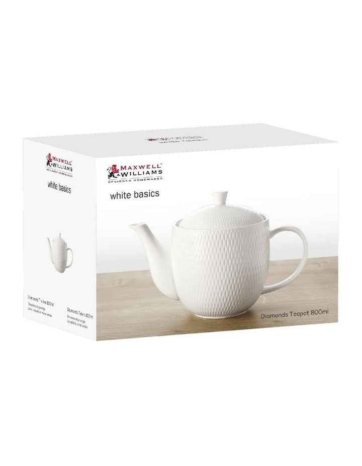White Basics Diamonds Teapot 900ml Gift Boxed in White