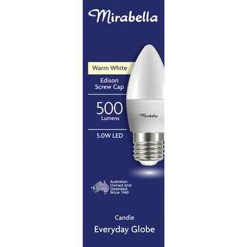 Mirabella LED Candle ES 5W 500Lm Warm White each