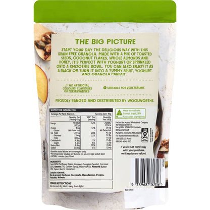 Macro Wholefoods Market Grain Free Granola Honey Almond 300g