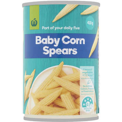 Woolworths Baby Corn Spears 410g Can