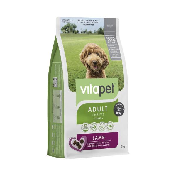 VITAPET DRY DOG FOOD ADULT LAMB 3 KG