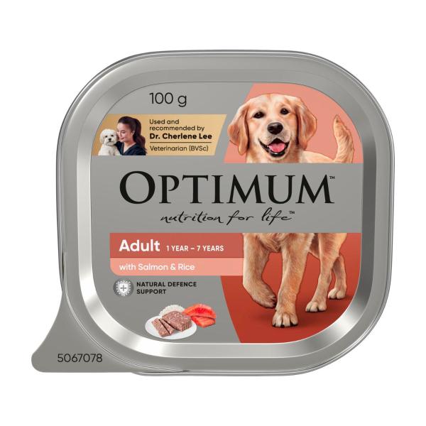 OPTIMUM ADULT WET DOG FOOD SALMON AND RICE 100 GRAM