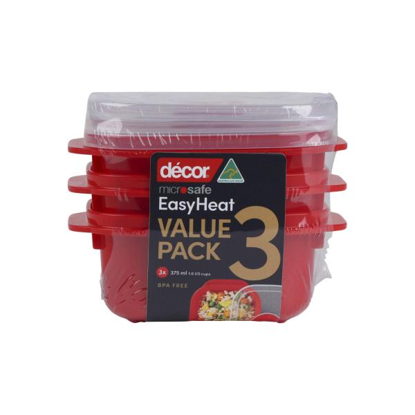 DECOR MICROSAFE EASY HEAT CONTAINERS 375ML