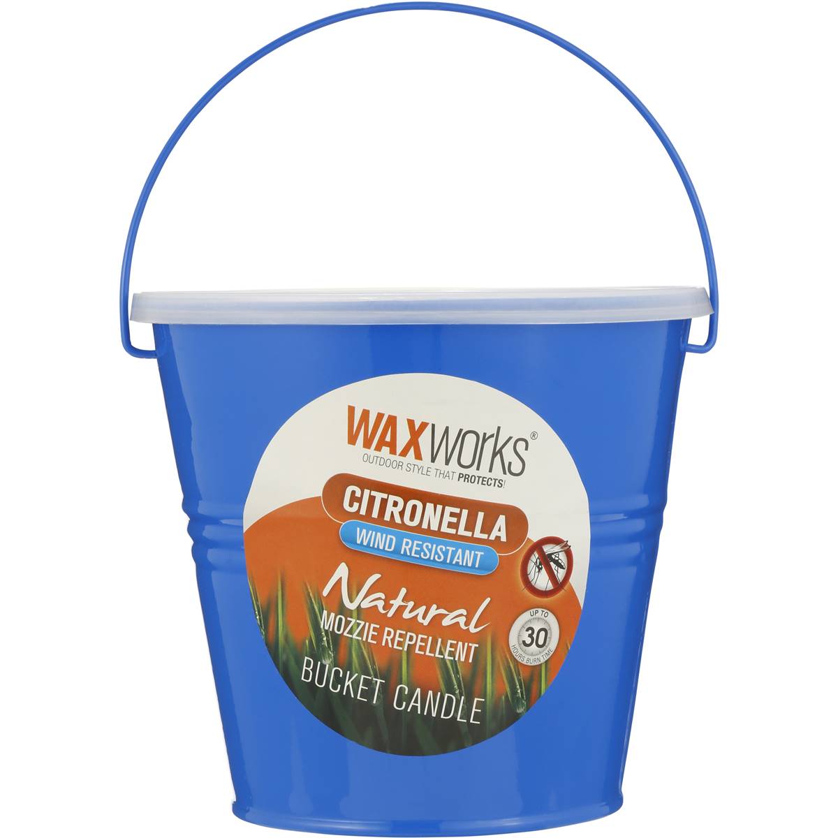 Waxworks Metal Bucket Citronella Candle 13cm