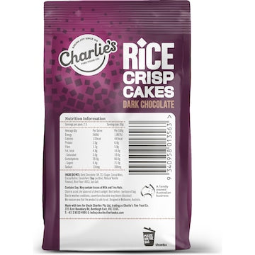 Charlie's Fine Food Co. Mini Rice Crisps Dark Chocolate 80g