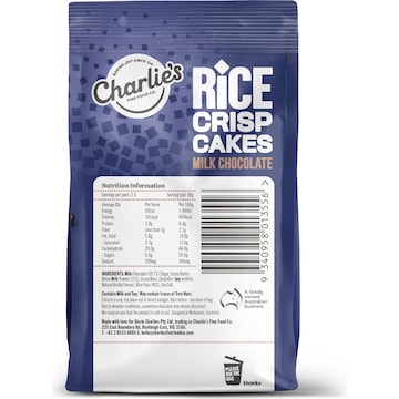 Charlie's Fine Food Co. Mini Rice Crisps Milk Chocolate 80g