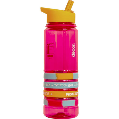 Decor Quad Bands Tritan Water Drink Bottle 750mL Assorted each