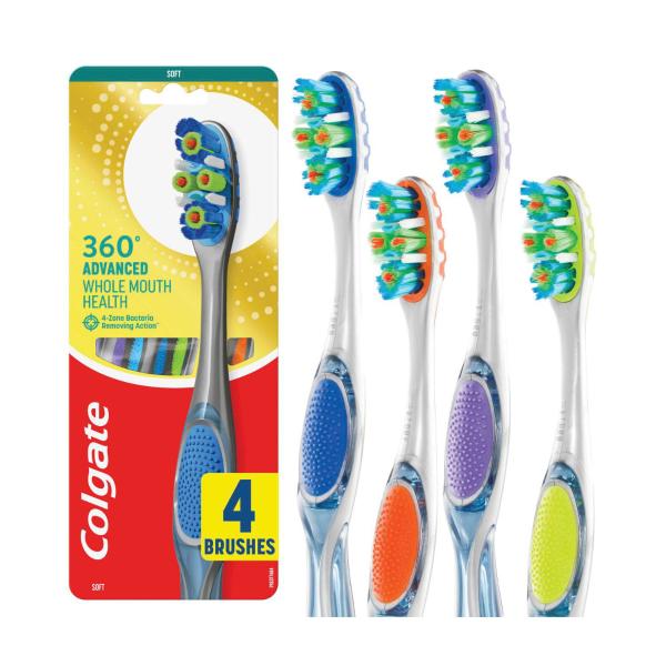COLGATE 360 ADVANCED SOFT TOOTHBRUSH 4PK