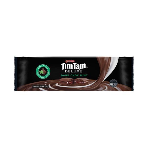 ARNOTTS TIM TAM DELUXE CHOCOLATE BISCUITS:DARK MINT:.:175 GRAM