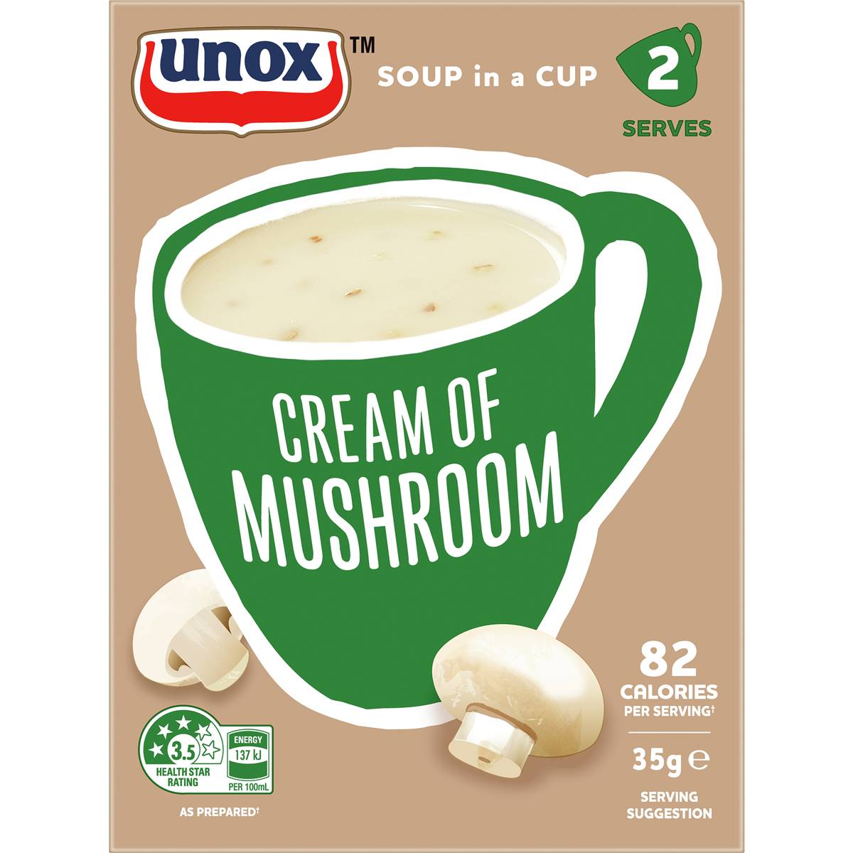 Unox Cream of Mushroom Soup In A Cup 2 pack