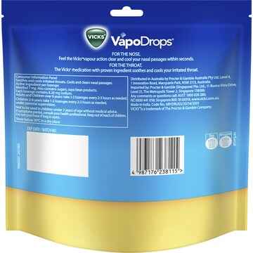 Vicks VapoDrops Butter Menthol Lozenges 70 pack