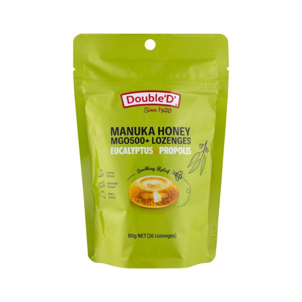 DOUBLE D MANUKA HONEY EUCALYPTUS PROPOLIS LOZENGES 16 PACK
