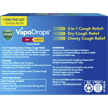 Vicks Dry + Chesty Honey Lemon Menthol Lozenges 24 pack