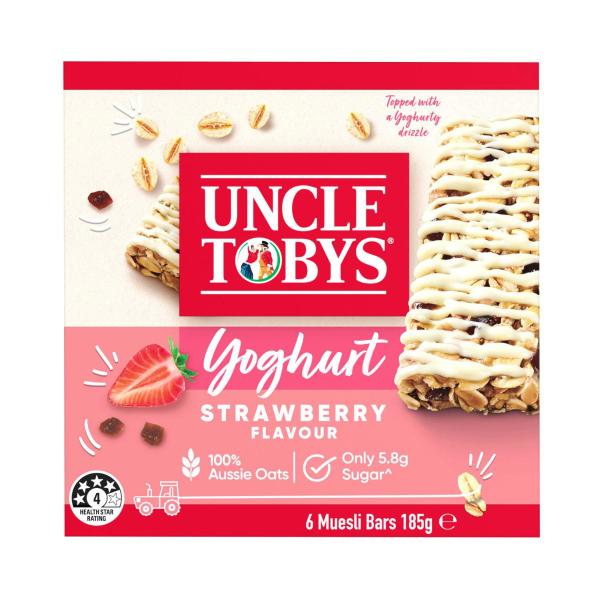 UNCLE TOBYS MUESLI BARS YOGHURT STRAWBERRY LUNCHBOX SNACKS