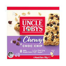 UNCLE TOBYS MUESLI BARS CHEWY CHOC CHIP KIDS SCHOOL LUNCHBOX SNACKS 185G