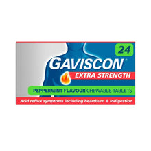 GAVISCON EXTRA STRENGTH 500MG PEPPERMINT TABLETS 24PK