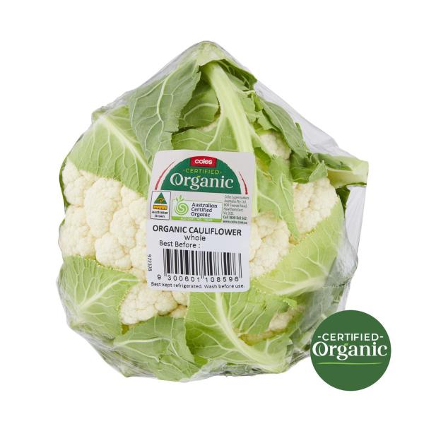 COLES ORGANIC:CAULIFLOWER:.:1 EACH