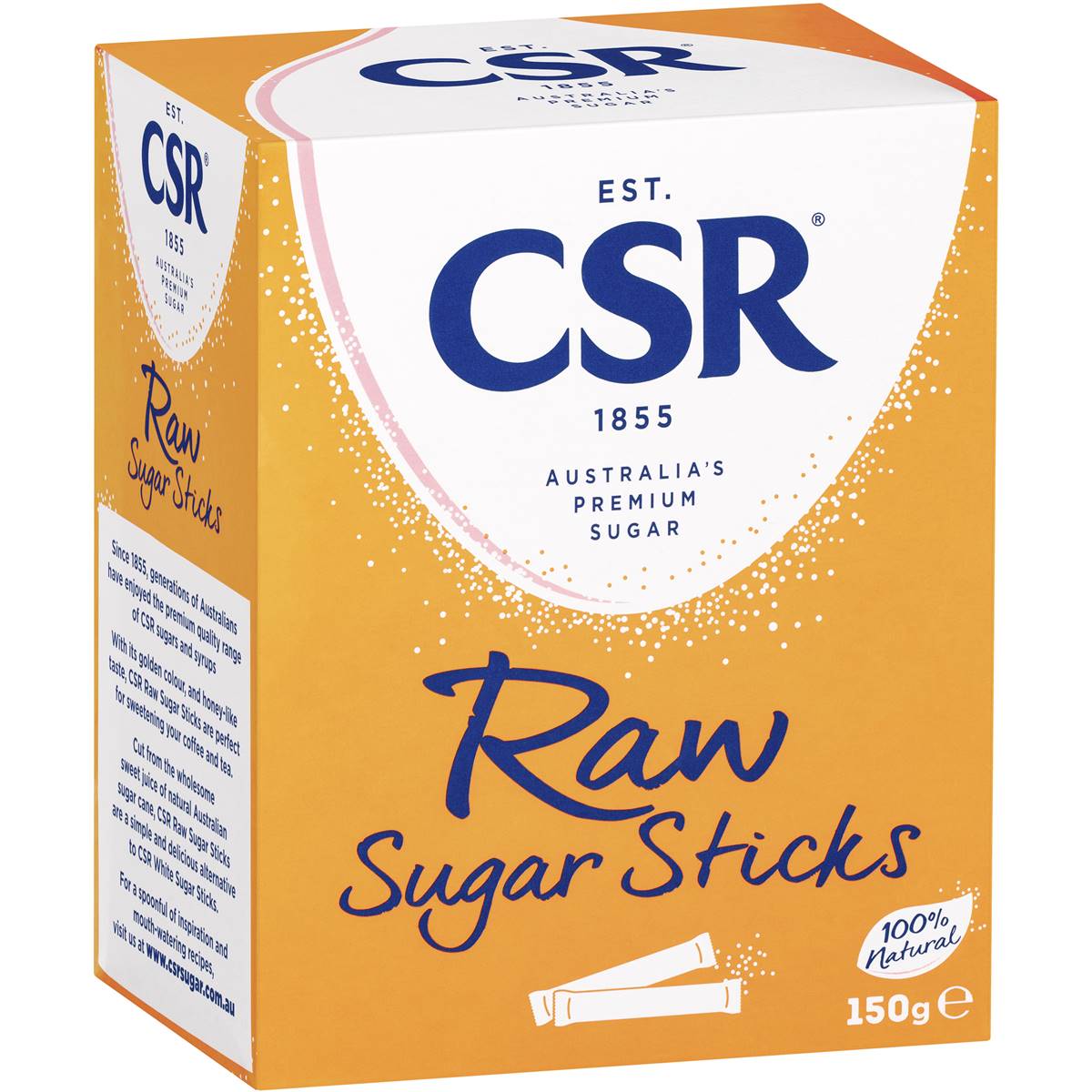 CSR Raw Sugar Sticks 50 Pack 150g