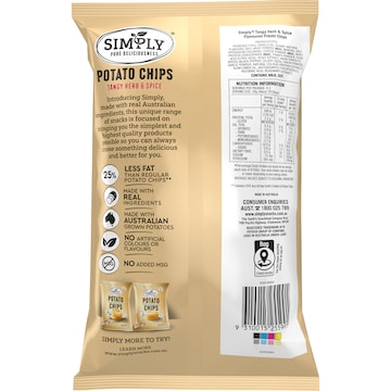 Simply Potato Chips Tangy Herb & Spice 120g