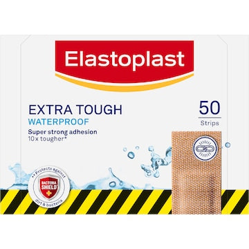 Elastoplast Extra Tough Waterproof Heavy Fabric Plasters 50 pack