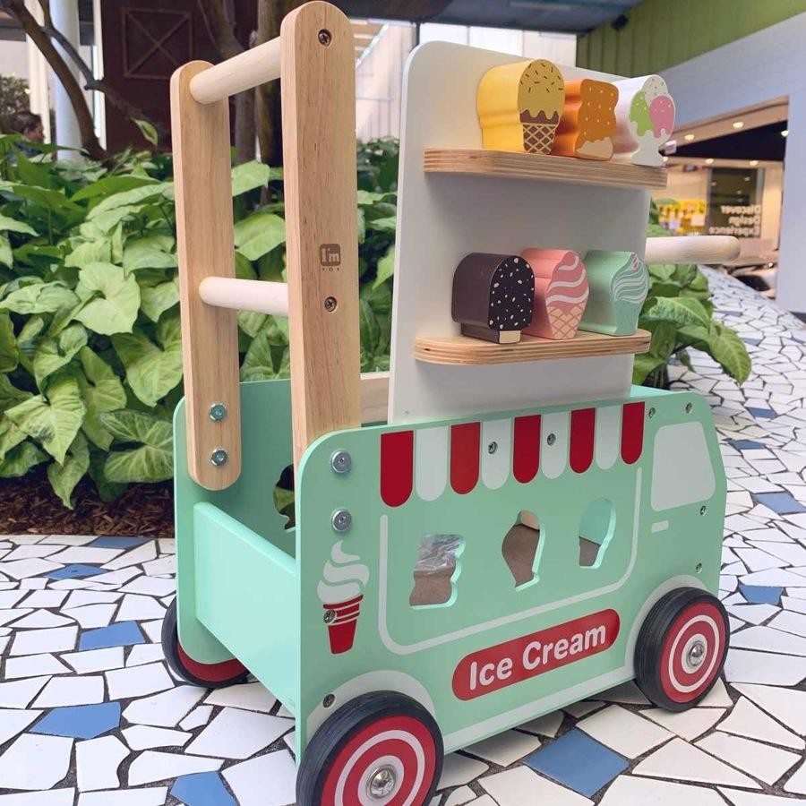 Kids Ride on Toys I'm Toy Walk and Ride Ice Cream Truck Baby Walker Developmental Toys Baby Toys 12m+
