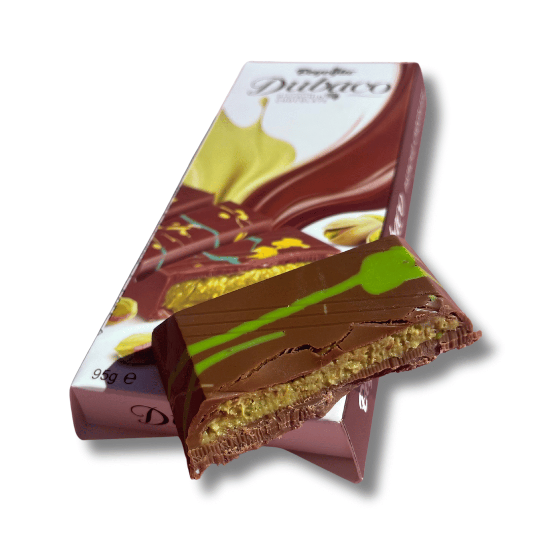 Dubaco Dubai Chocolate - Milk Chocolate Pistachio Carton 6 x 95g Blocks