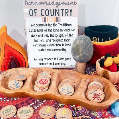 Papoose Felt Indigenous Nested Bowls Set of 3 First Nations Resources Australian Pretend and Imaginative Play School Range Best Seller 3yrs+