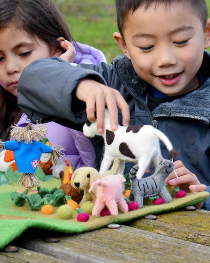 Tara Treasures Felt Cow Pretend & Imaginative Play Farm Animal Toys Felt Animals 3yrs+