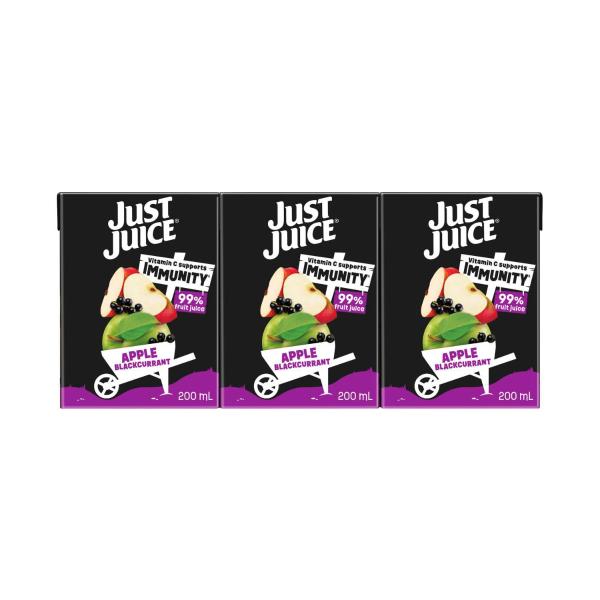JUST JUICE 100% 6 PACK JUICE:APPLE BLACKCURRANT:.:1.2 LITRE