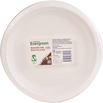 Armada Evergreen Sugarcane Pulp Plates 20 pack
