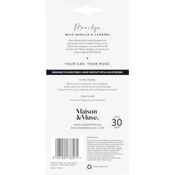 Maison & Muse Car Air Freshener Mild Vanilla & Caramel each