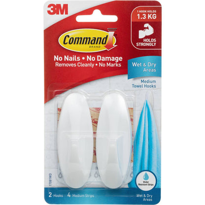 3M Command Wet & Dry Designer Hook 2 Pack