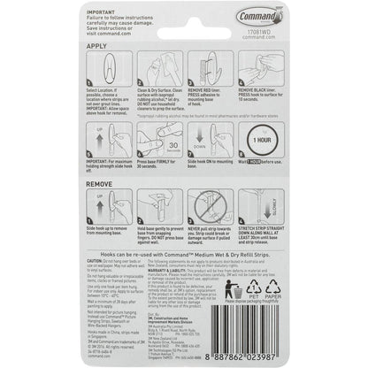 3M Command Wet & Dry Designer Hook 2 Pack