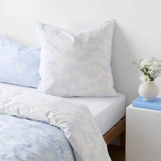 Jardin Toile Floral Australian Cotton European Pillowcase