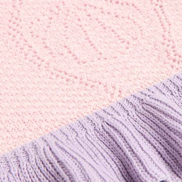 Australian Cotton Elsie Sea Shell Knitted Ruffle Throw