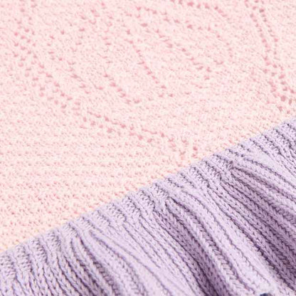 Australian Cotton Elsie Sea Shell Knitted Ruffle Throw