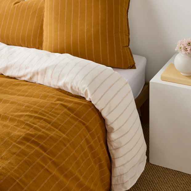 Adelle Stripe Linen/Cotton European Pillowcase