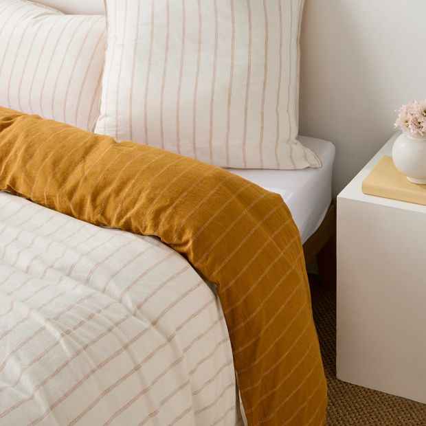 Adelle Stripe Linen/Cotton European Pillowcase