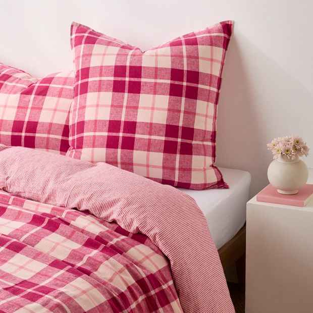 Ashlee Check Linen/Cotton European Pillowcase