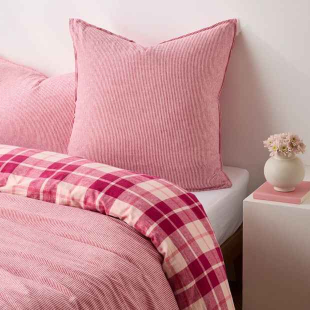 Ashlee Check Linen/Cotton European Pillowcase