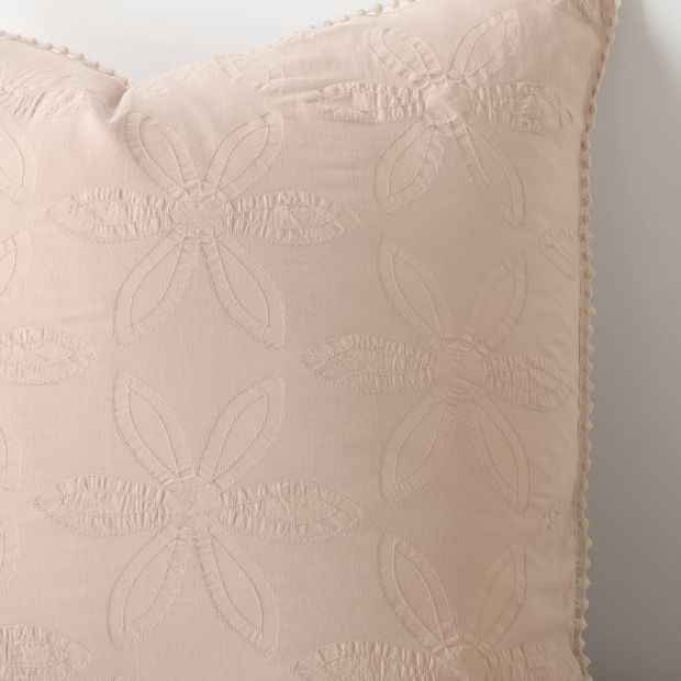 Zarah Textured Floral Australian Cotton European Pillowcase