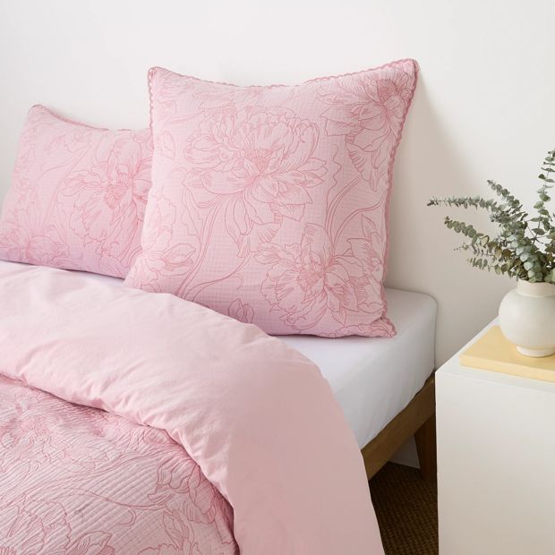 Dayna Floral Textured European Pillowcase