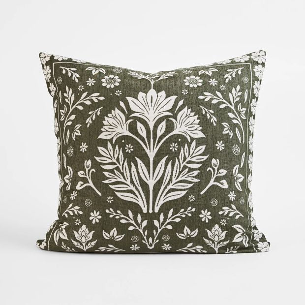 Dixie Boho Chenille European Pillowcase - Olive